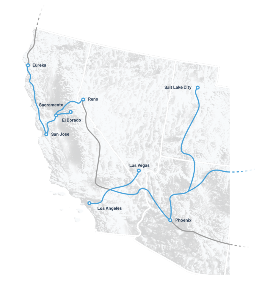 Map of fiber routes